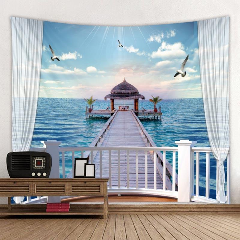 

Пейзаж Богемський настінний гобелен Богемський гобелен Фотографія фонове полотно Гобелен для вітальні 100x75cm