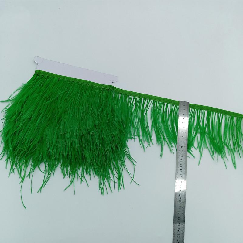 Feather1meter Dyed Colorful Ostrich Feathers Trim Ribbon for Dress Clothing Decoration Sewing Needlework Handicraft Accessories10-15cm