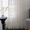 Contemporary White Embroidered Blackout Curtain for Living Room, Bedroom, and Balcony