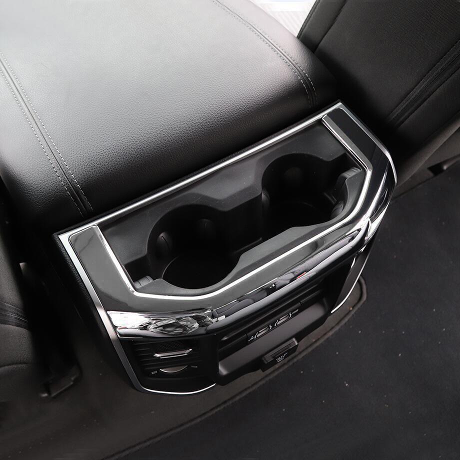 Car Rear Water Cup Holder Frame Trim For Dodge RAM 1500 19-24 Accessories Chrome