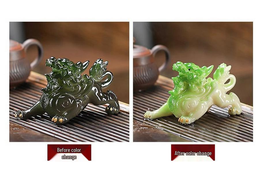 Zen Color-Changing Pixiu Tea Pet – Decorative Ornament for Tea Tray or Kung Fu Tea Set
