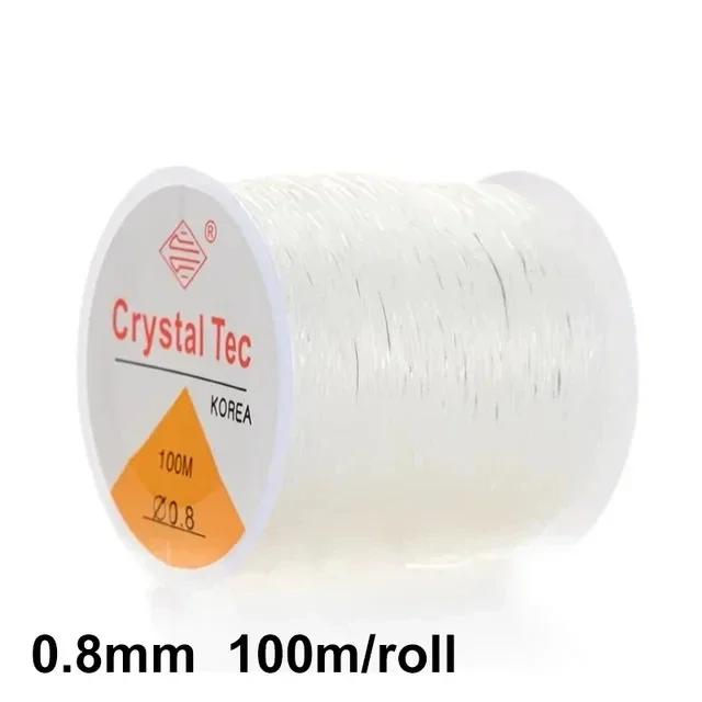 100/500M Transparent Elastic Rope Crystal Line Rubber Cord Thread For DIY Beading Bracelet Jewelry DIY Apparel Sewing Supplies