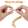 Smiling Face Wooden Beads 50Pcs 1.8CM Natural Wood Beads Wood Spacer Beads Loose Beads with Hole for DIY Craft Jewelry Making
