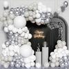 Grey Balloons Garland White Sliver Ballon Arch Kit Wedding Engagement Anniversary Bridal Shower Birthday Party Decoration Globos