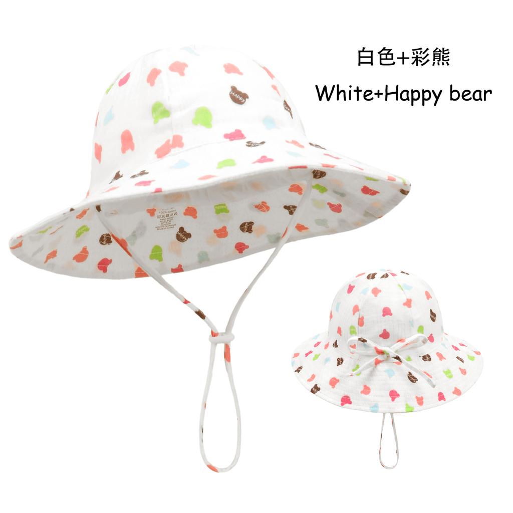 Newborn Boys Girls Bucket Hat Summer Kids Toddler Panama Cap 0 to 48 Months Soft Cotton Baby Sun Hat flower printing Cute Bunny