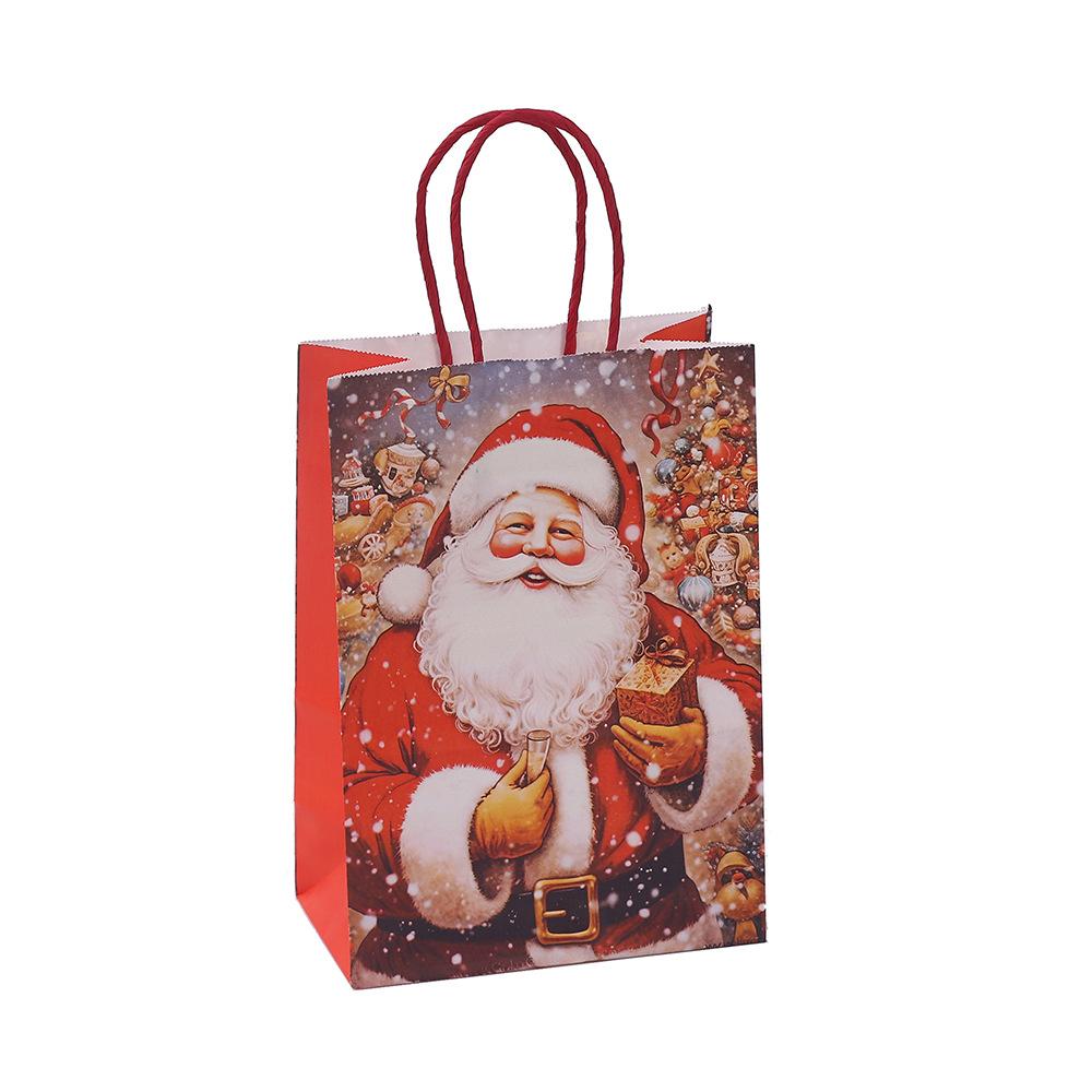 StoBag Christmas Paper Gift Bags for Kids Party Children's Package Candy Toys New Year's Supplies 12/30pcs