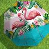1pc Flamingo Tropical Automatic Folding Umbrella, Heavy Duty 8 Rib Iron Frame,  Suitable for Travel, Daily Use, Birthday, Decor Gift m0104045