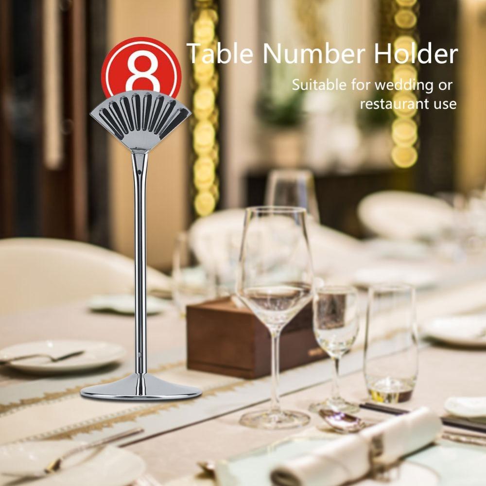 Sturdy Table Number Stand Stainless Steel Place Cards Holder Table Number Holder Celebration Silver-8inch
