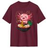 Axolotl Eating Ramen Graphic Japanese Kawaii Anime Men Tee Shirt Short Sleeve Round Collar T-Shirts Graphic Clothes