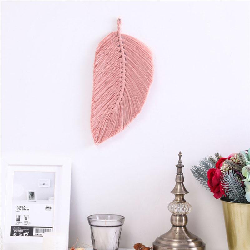 Blatt kleine Tapisserie Macrame Wand hängen gewebt Anhänger Ornament Boho Home Decor