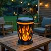 Solar Lantern Flickering Flame Outdoor Lantern Lights Ambient Lighting Waterproof Outside Lights for Garden Decor Pathway Yard