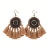 Round Short Tassel Ear Hooks, High-end Earrings, Bohemian Earrings