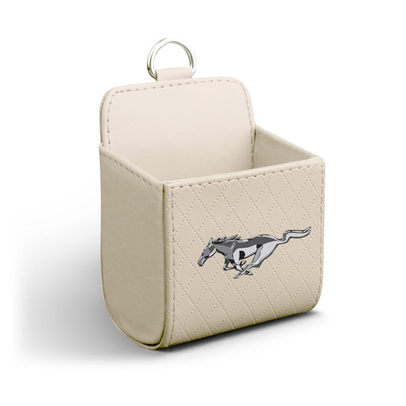 

Автомобильная кожаная сумка для хранения Воздуховод Приборная панель Органайзер Подвесной для Ford Focus Mondeo Kuga Fiesta MK7 Escort Explorer Edge 2 4 MK2 MK4 Mustang бежевый