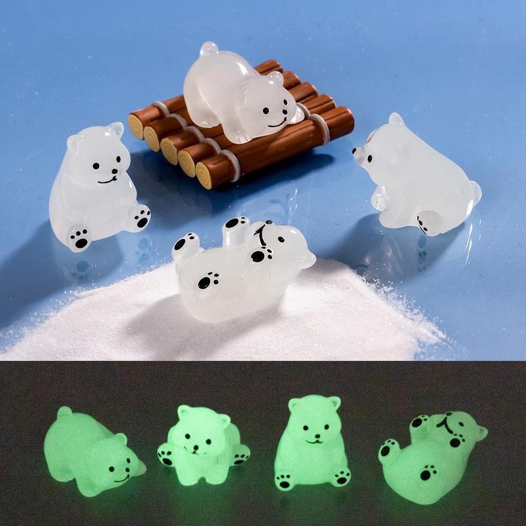 Miniature Luminous Resin Animal Ornaments: Cartoon Desktop & Car Decorations