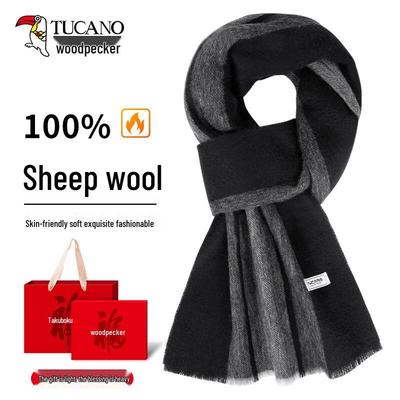 Woodpecker Men's Pure Wool Winter Scarf