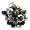 Les Trésors De Lily [M2573] - Anthracite Gray 'Sissi' Crystal Ring - 4 Cm