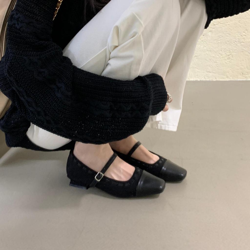 2025 French Retro Thick Heel New Shoes Mao Mao Shoes Outer Wear Spring and Autumn Word with Low Heel Mary Jane Single Shoes Women