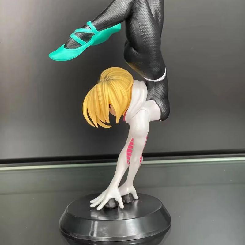 Spider-Gwen Action Figure 18Cm Into The Spider-Verse Pvc Cartoon Anime Collectible Toy With Display Base Movie Accurate Model