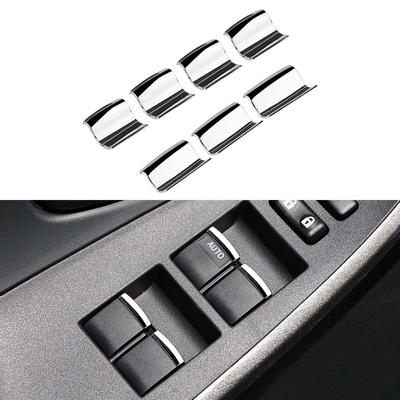 For Toyota RAV4 Corolla AYGO Verso AVENSIS YARIS VITZ Accessories 7Pcs/Set Chrome Car Windows Lifter Button Cover Trim