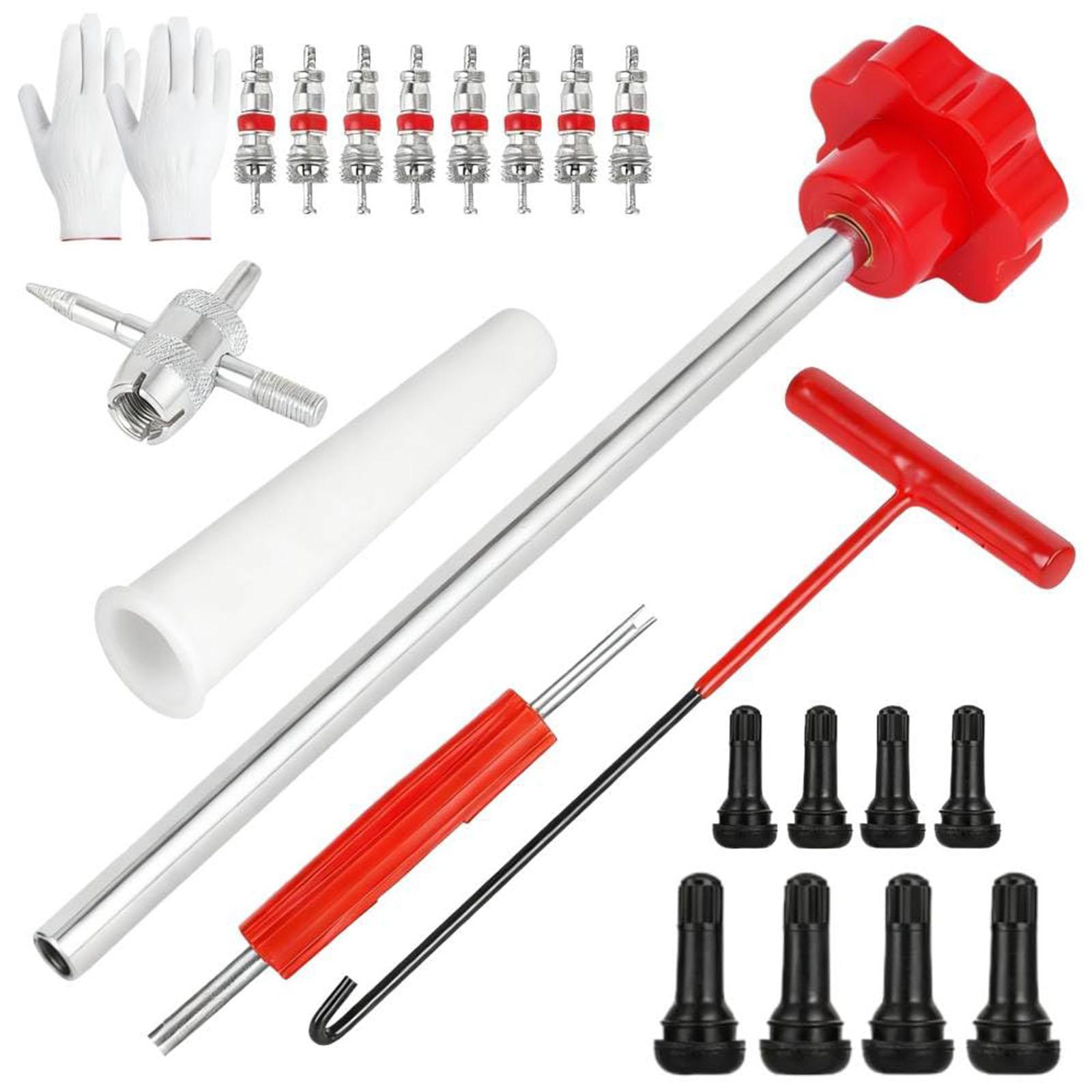 

23Pcs Quick Change Tire Tool Kit, Tire Stem Replacement Tool For Car, Motorcycle, , 4 Way Core Tool One Size