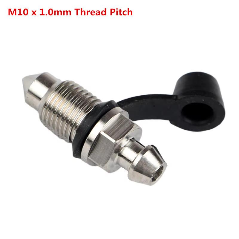 Universal CNC M10x18 Pitch 1.0/1.25mm Motorcycle Brake Calipers Bleed Screw Nipple Oil Hose Oil Drain Nozzle Bolt With Dust Cap