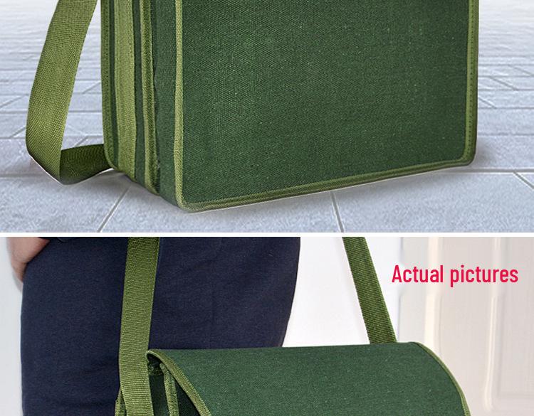 Thickened Canvas Tool Bag: Large, Wear-Resistant, Multifunctional Carpenter and Electrician Crossbody Pouch.