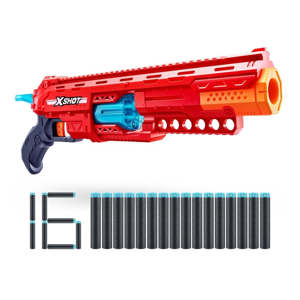 ZURU XSHOT Excel Caliber 16-Dart Blaster Toy, Sponge Darts, 36675, Authentic