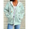 Women's Hooded Zip-up Sweatshirt with Unique 3D Print