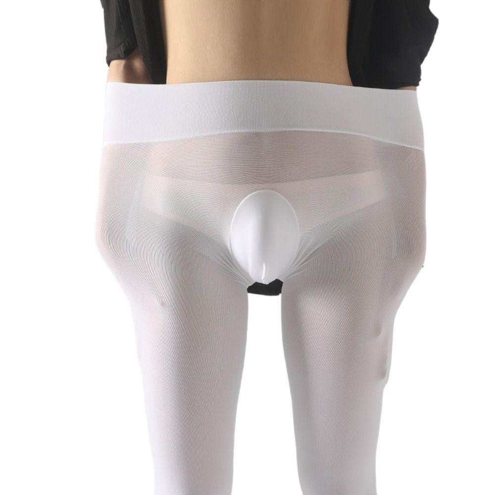 Solid Color Men's Elastic Pantyhose High Elastic 80D Velvet Stockings Seamless Sheath Tights Men