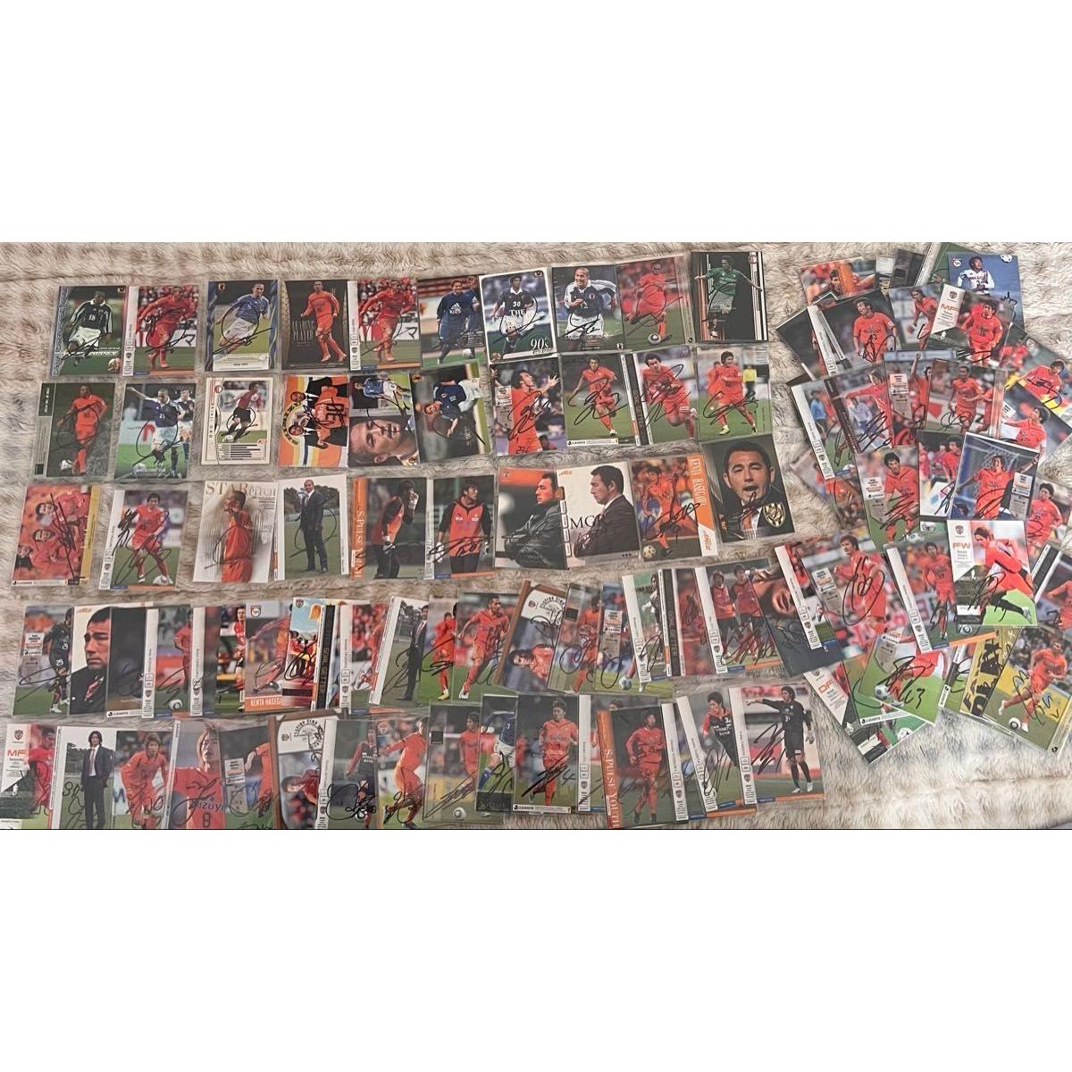 Used Soccer autograph cards autograph colored paper bulk sale Shinji Ono
