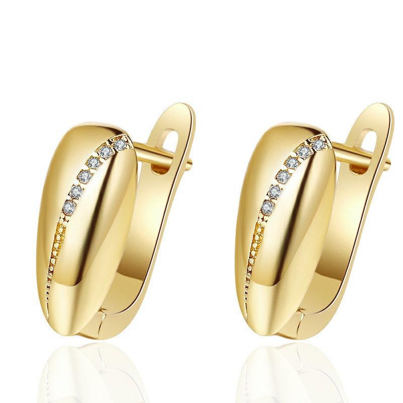 

Hot Sale 925 Copper Women Hoop Earrings Luxury Sparkling Pave CZ U Shape Star Moon Fashion Earring For Girl