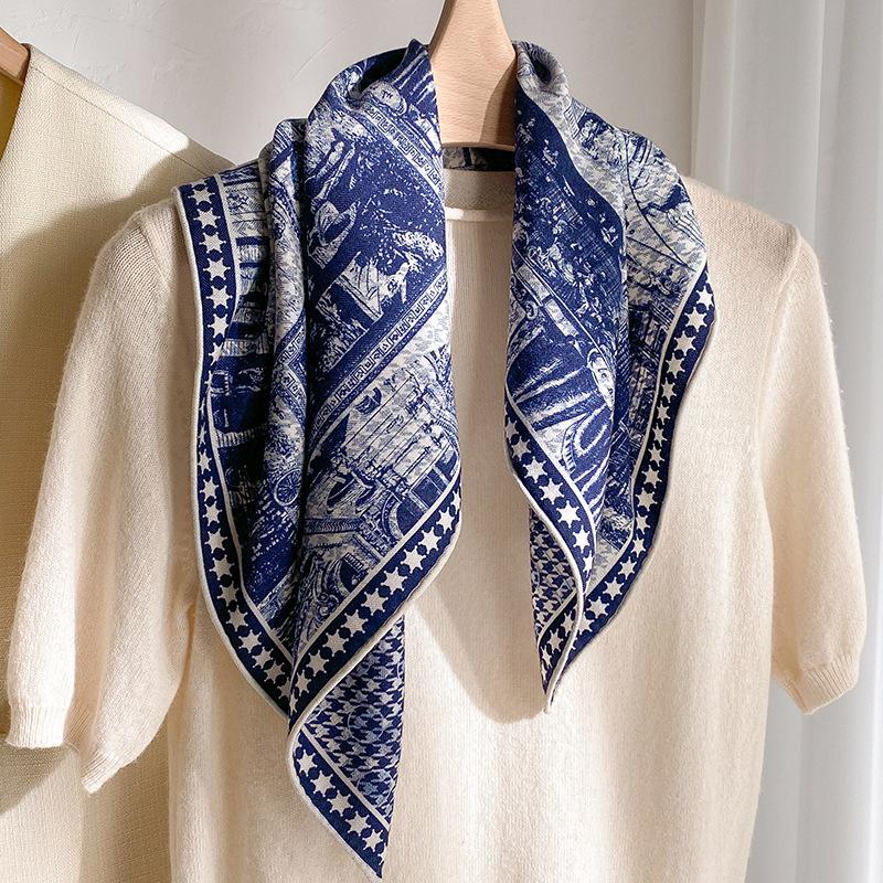 New 70 wool 30 Silk Scarf for Women Shawls Wraps Foulard Scarves Pashmina Female Hijab Bandana bufanda Poncho Square