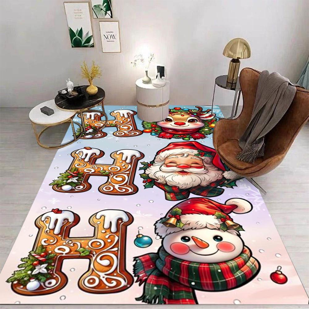 Santa Claus-Themed Christmas Decorative Carpet Rug For Bedroom Carpet For Live Room Large Area Rugs for Living Room Home