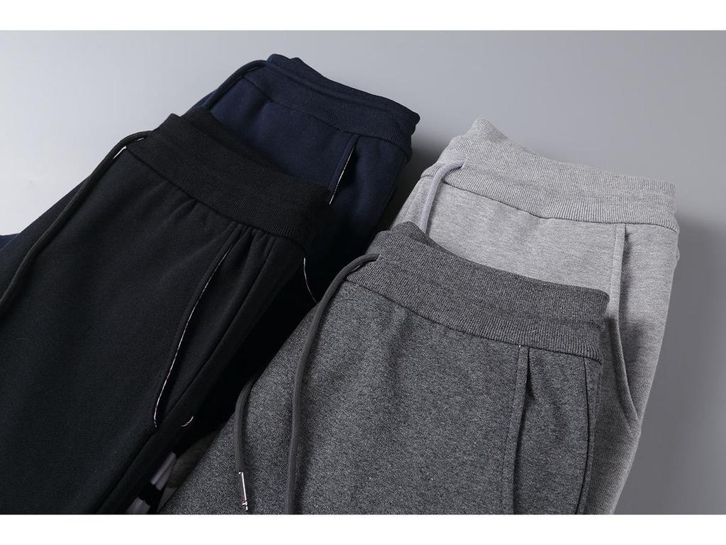 Trend Brand Four-Stripe Terry Cotton Sweatpants: European & American Casual Skinny Fit