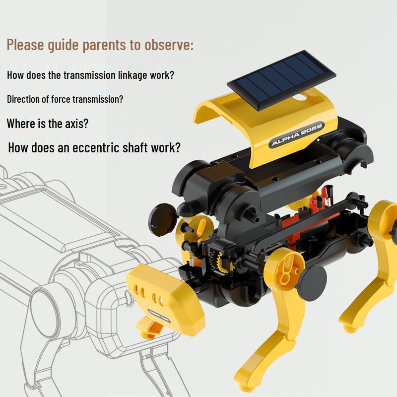Solar-Powered Mechanical Dog & Cow Educational Toy Kit for Boys Ages 8-9