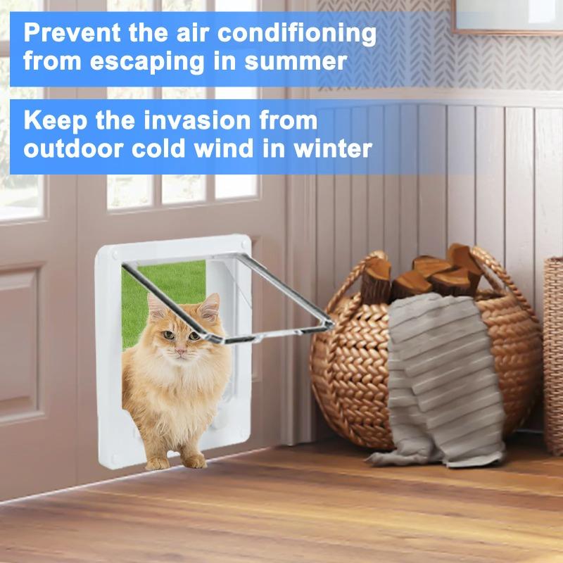 Plastic Small Pet Cat Door Double Rotation Auto Rebound Silent Cat Dog Door Free Access Pet Door Opening