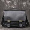 Borsa a mano da uomo in vera pelle, Zaino a tracolla in pelle di mucca per computer, Borsa a tracolla messenger di grande capacità
