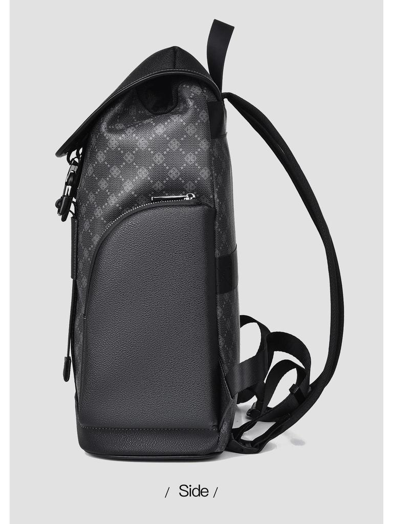 Men's Trendy High-End Business Laptop Backpack - Large Capacity Travel & Schoolbag with Old Flower Design