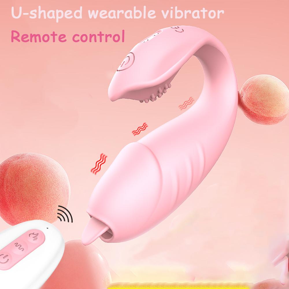 Vibrating Egg Clitoris Stimulator Tongue Licking G Spot Wearable Vibrator Female Masturbation Remote Control Sex Toy For Women