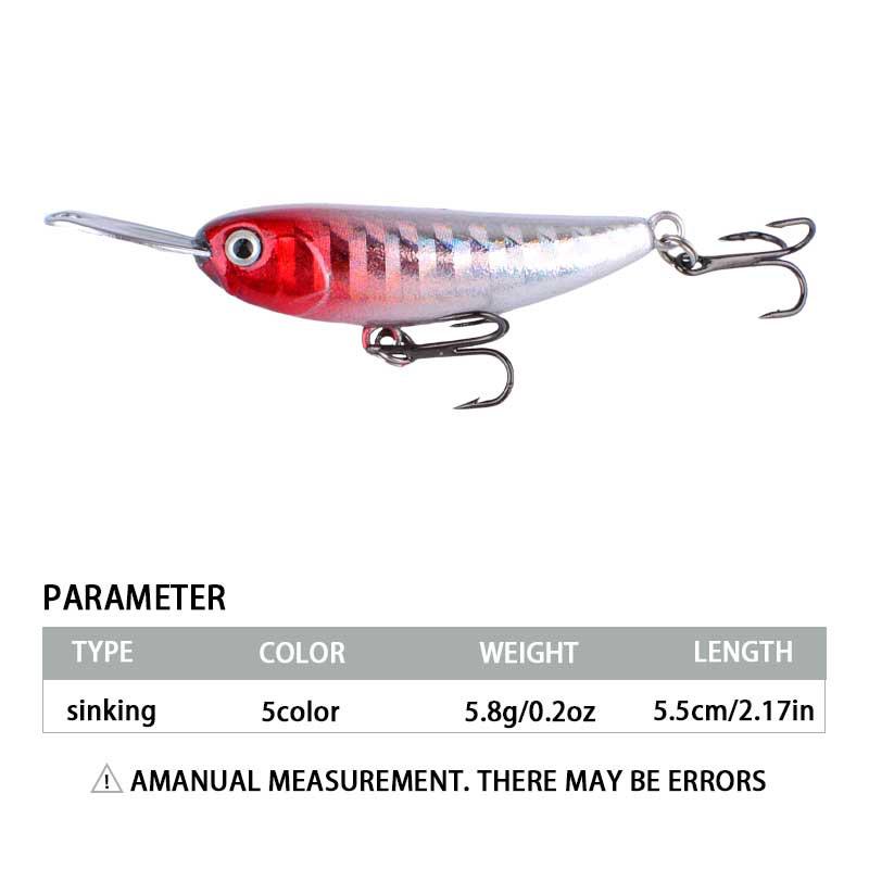 5.5cm/5.8g Realistic Sinking Minnow Metal Lip Fishing Lure - Hard Artifical Bait