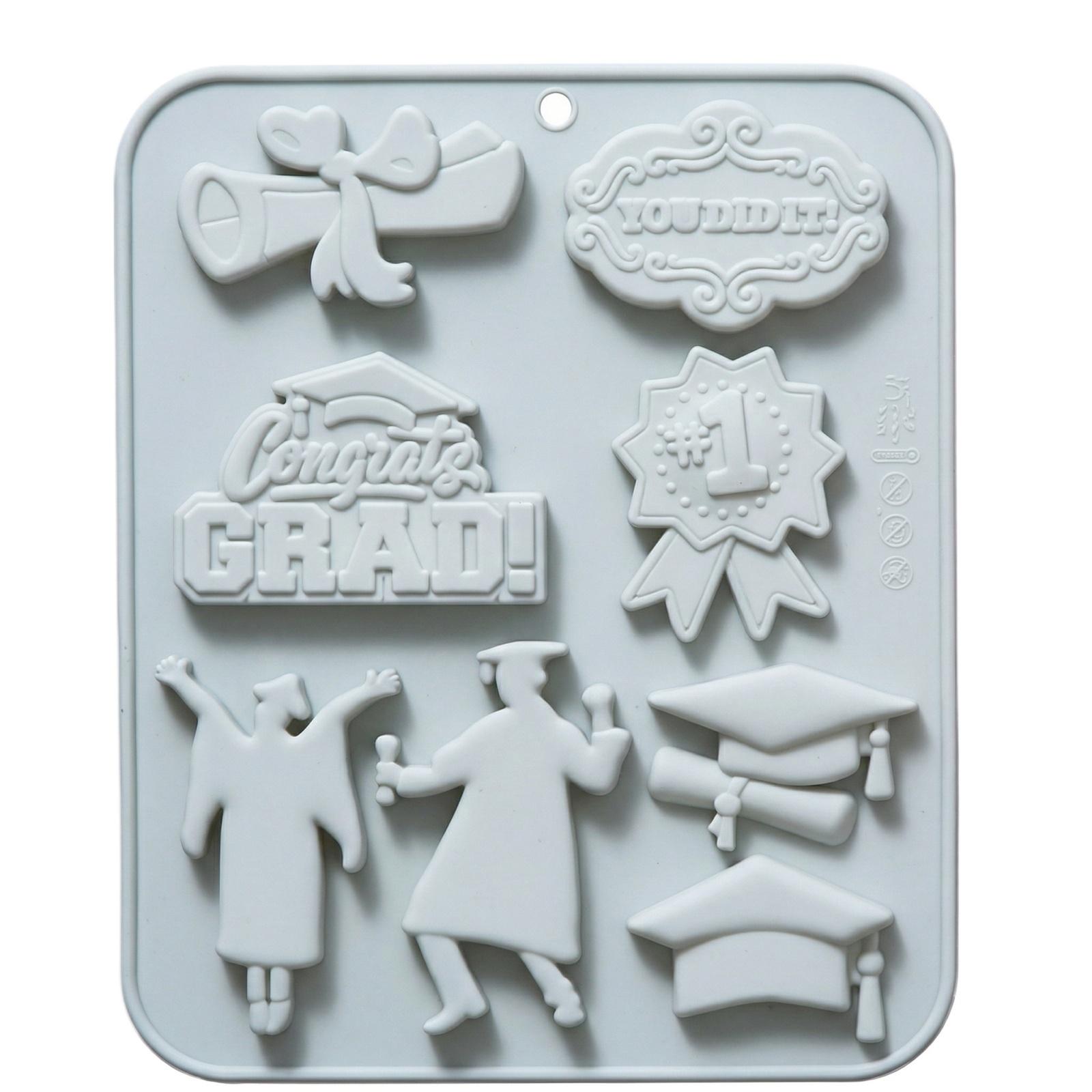 

Eight Graduation-themed Silicone Molds, Baking Tools, Cake Molds, Candy And Chocolate Molds One Size