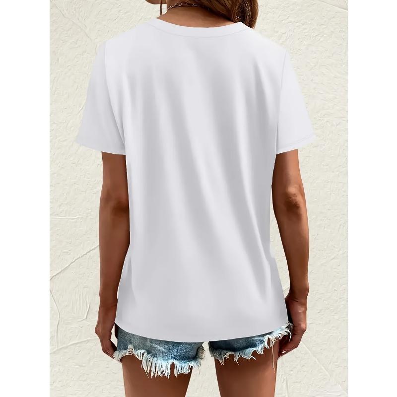 European Size Fashionable European and American Trend Letter Print Pattern T-shirt for Women