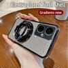 Gradient Glitter CD Ring Stand Phone Case For OnePlus 12 8T 9R 10 11 Pro 11R Nord 3 CE 2 3 Lite  ACE 2V 3V N20 N30 5G Soft Cover