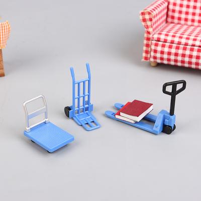 3шт 1:12 Ляльковий мініатюрний візок візок машина для підйому сходами міні вуличний візок навантажувач інструменти для переміщення модель домашній декор іграшки