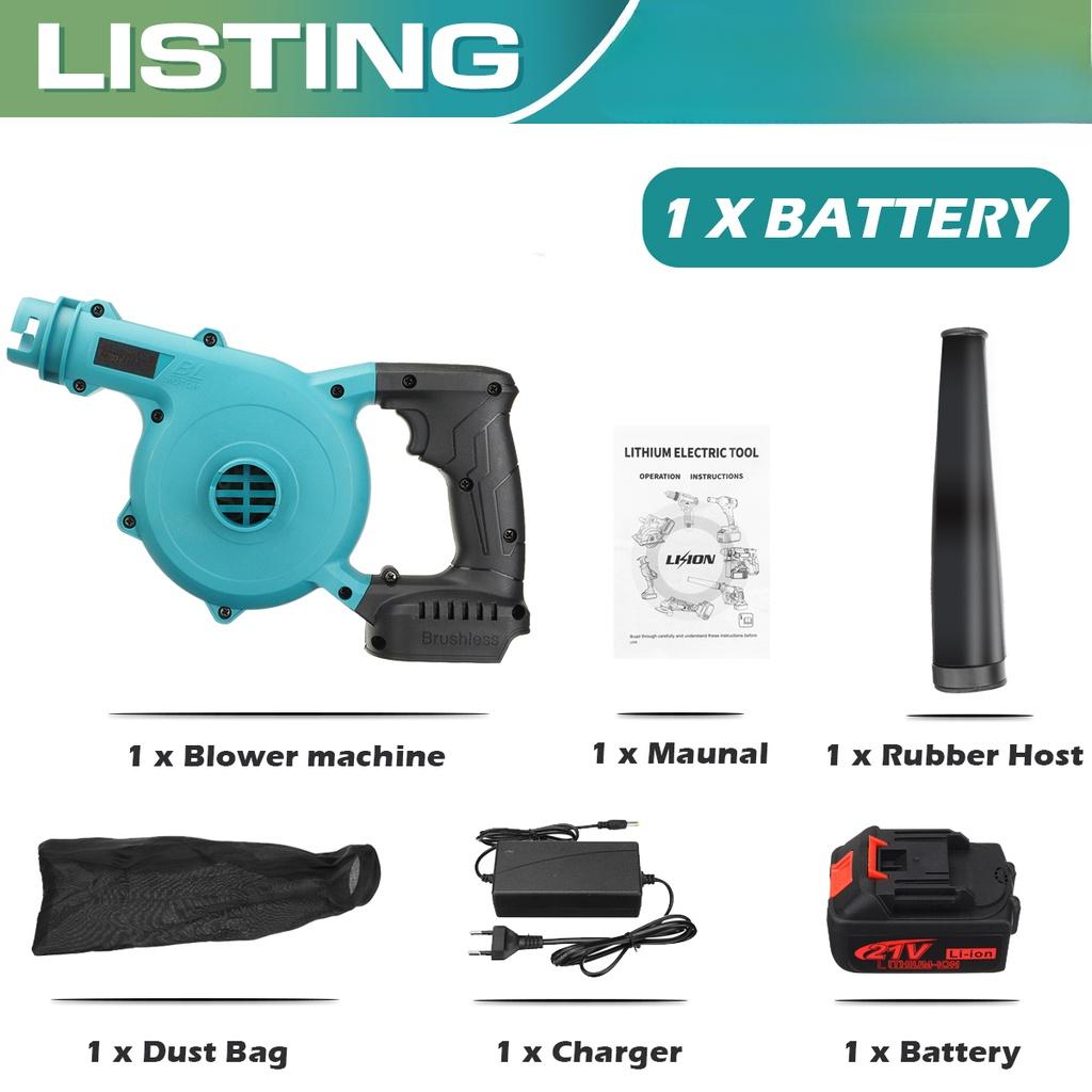 

21В 2 в 1 Бесщеточный Аккумуляторный Воздуходувка Пылесос Воздуходувка Пылеудаление Пыль Компьютерный Пылесборник 3000Вт Для 18В Аккумулятора 1*Battery