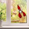 Rooster Window Corner Decor Funny Chicken Statue for Farmhouse Home Tabletop Red and Light Yellow