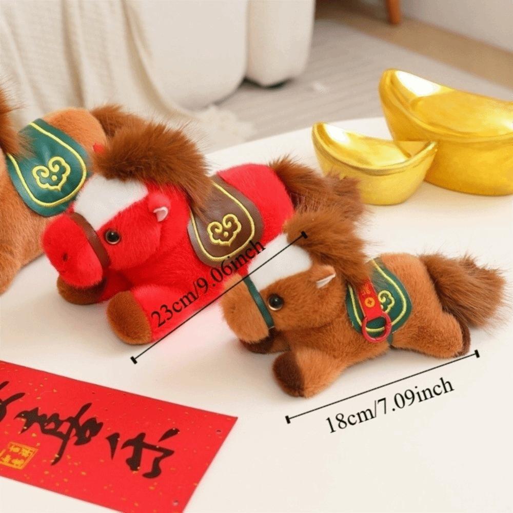 Soft Stuffed Zodiac Horse Vibrant Colors Lucky Mascot Plush Pony Doll  Chinese New Year