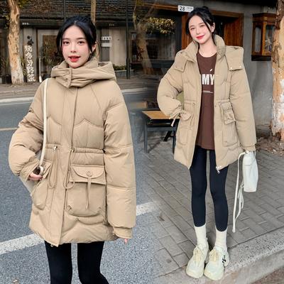 Down Jacket Women's New Winter Style Mid-length Korean Style Loose Slimming Thickened Cotton Coat