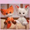 Orange Lagopus Vulpes Plush Toy White Fox Stuffed Doll Animal Decoration Gift