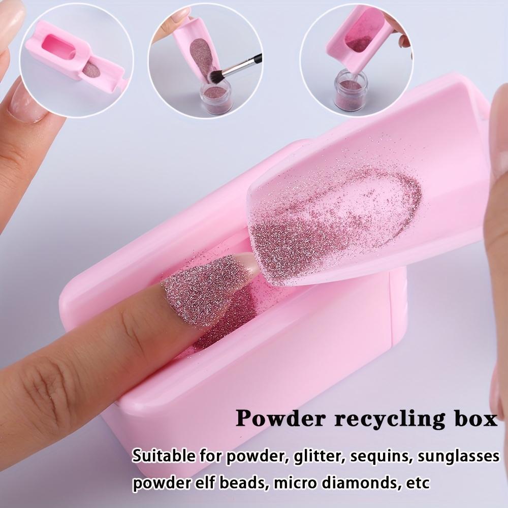 Nail Powder Recycling Box Powder, Glitter Powder, Sequins, Fashion Glasses Powder, Fairy Beads, Micro Diamonds, Etc., Portable Recycling Tool Box